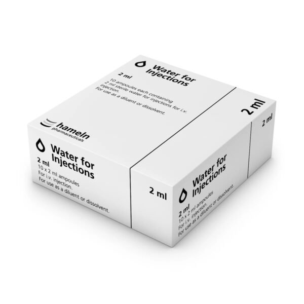 Water for injection 2ml x10 vials box WFI